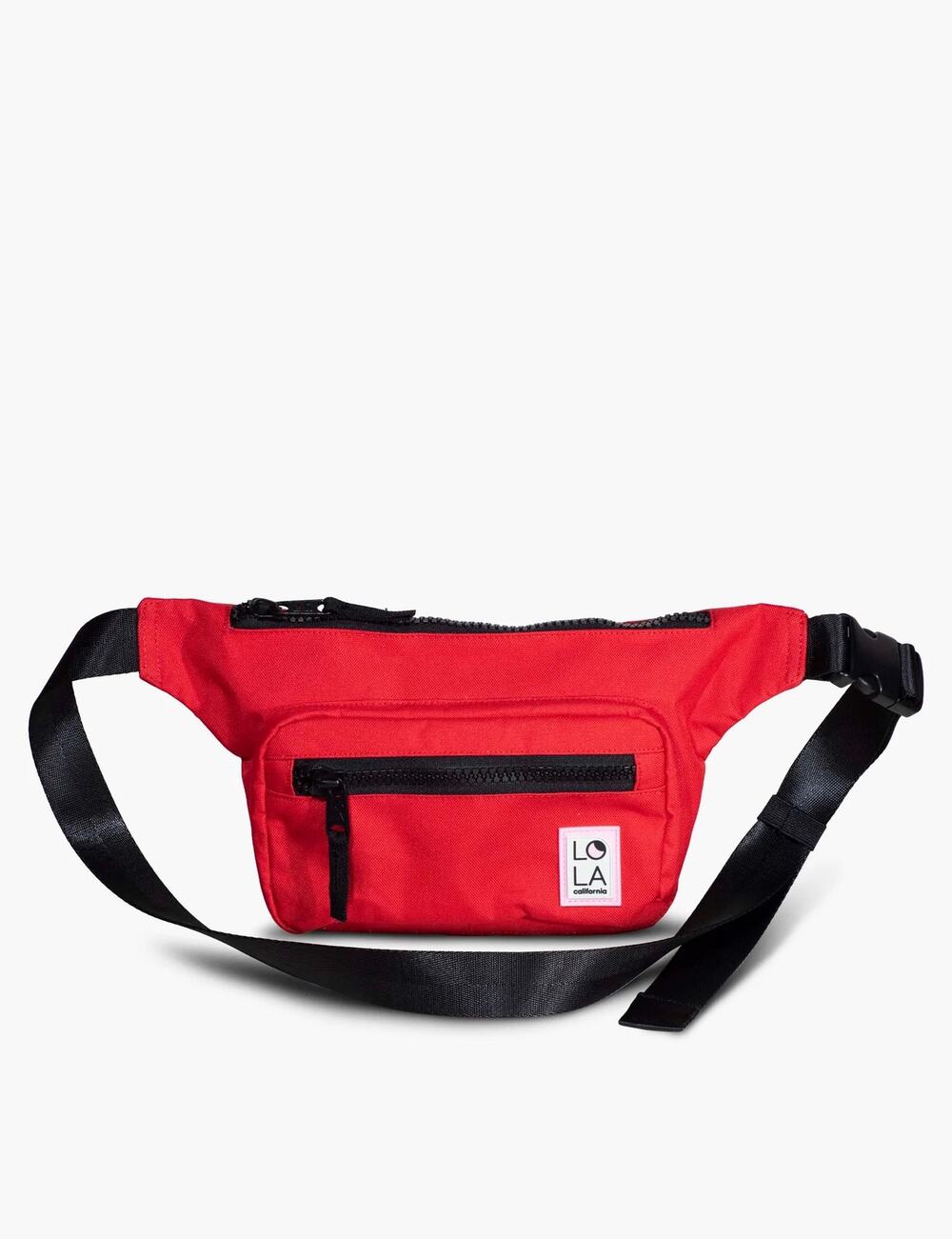 LOLA California Red & Black Canvas Fanny Pack w/ Multiple Pockets, NWT!!